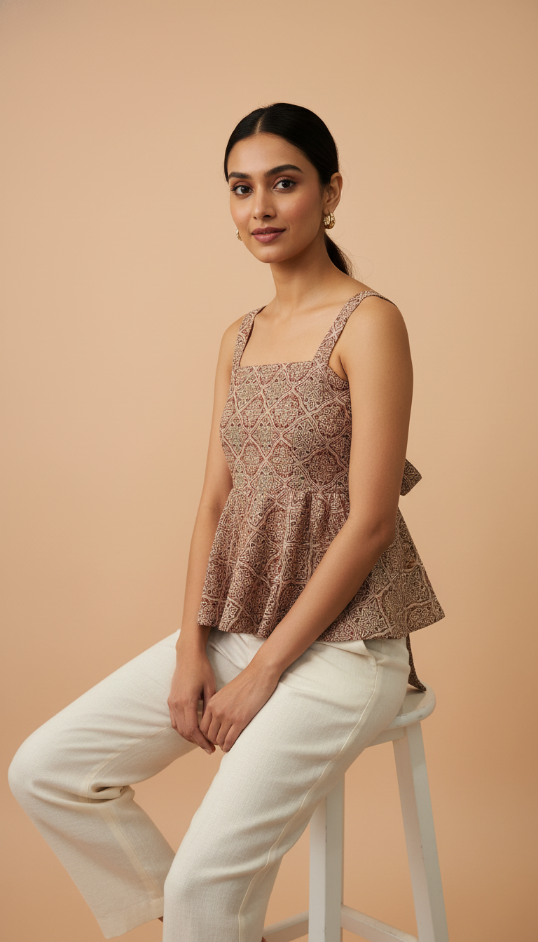 Aajrak print peplum top