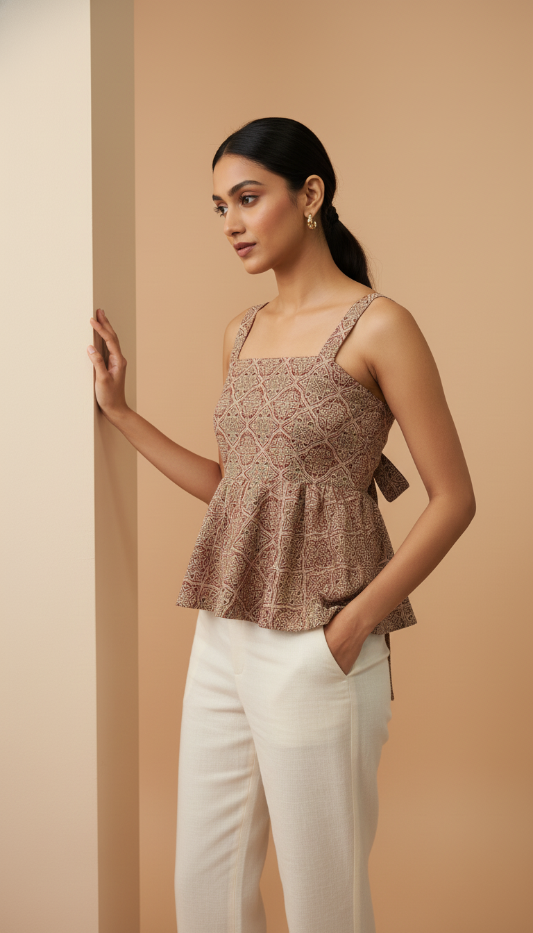 Aajrak print peplum top